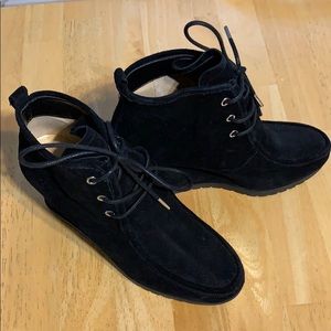 Michael Kors Black wedge suede boots